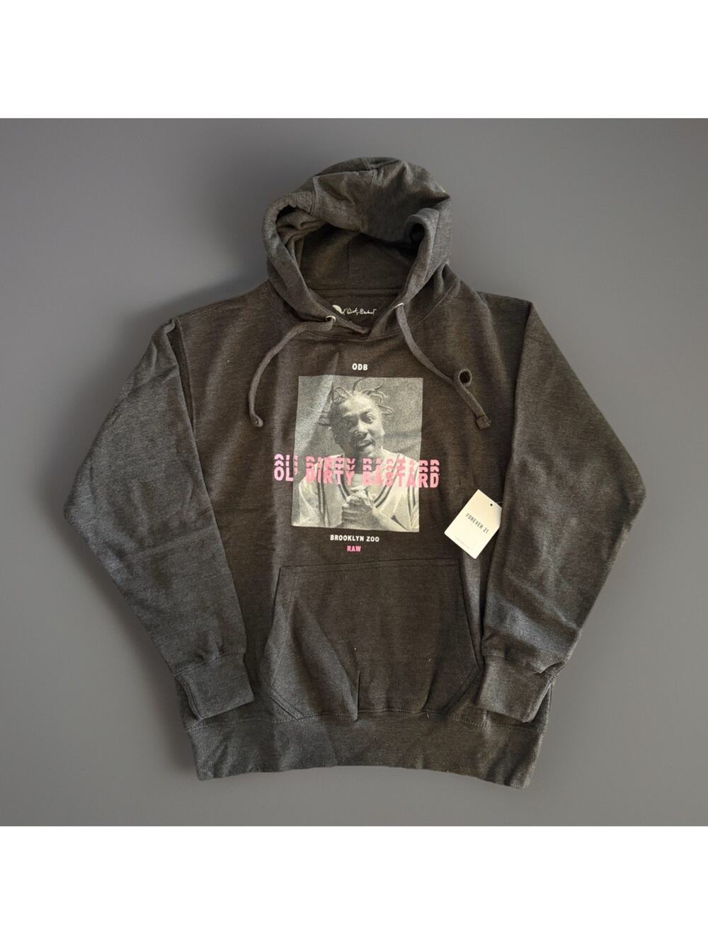 Ol' Dirty Bastard Hoodie Unisex Charcoal/Kangaroo Pocket/Size Small NWT